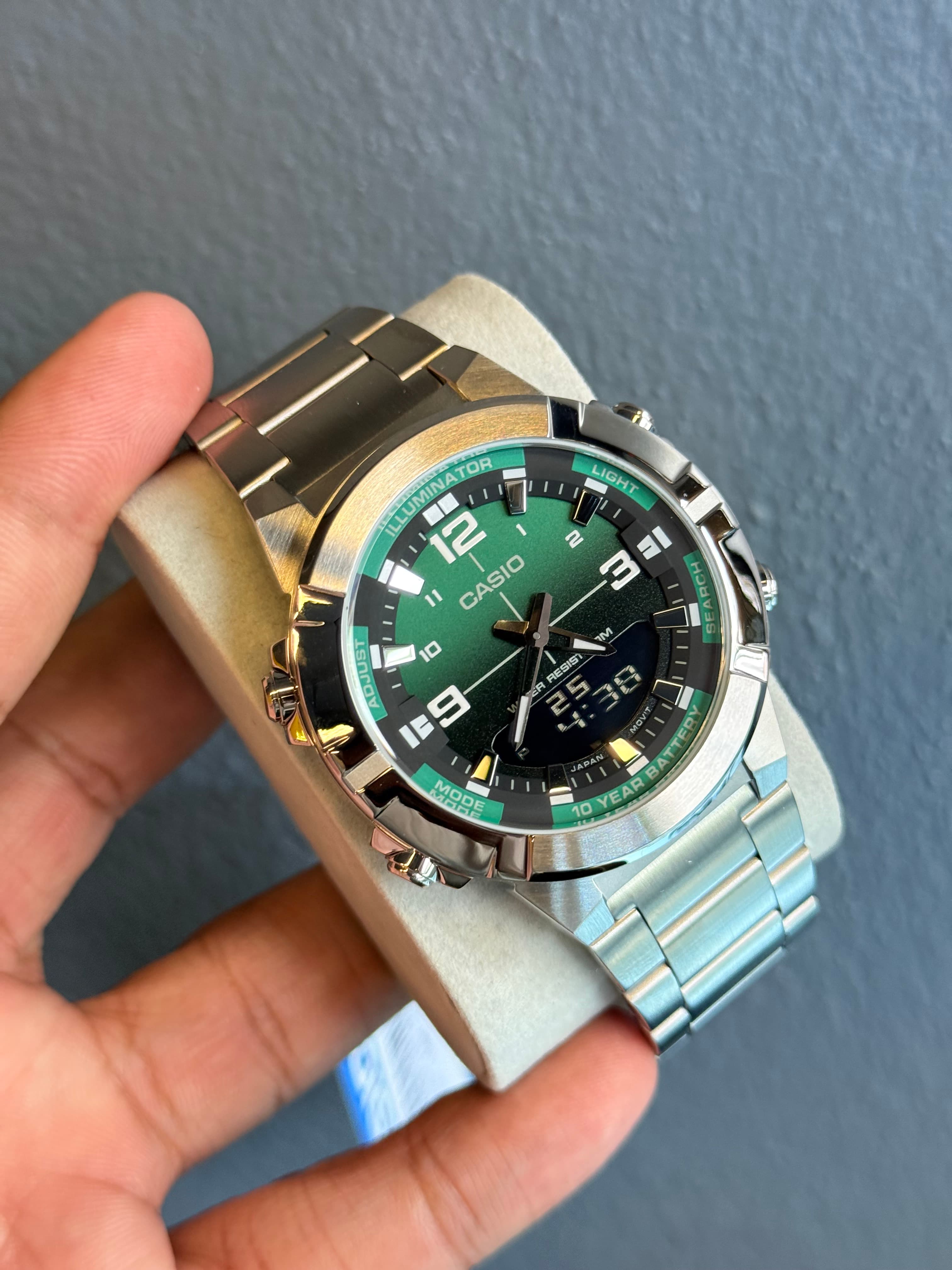 Casio AMW-870DA-3AV ระบบผสมอะนาล็อก-ดิจิตอล มือสอง