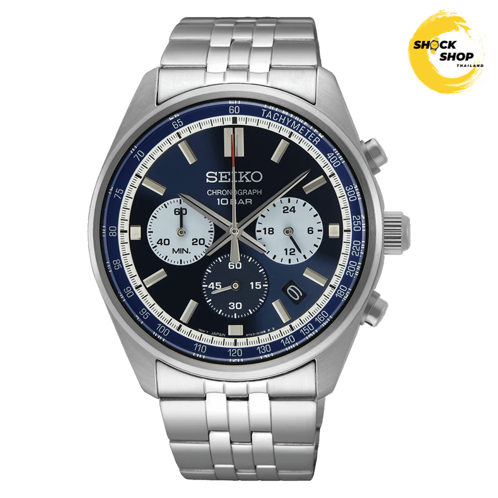 Seiko Seiko Quartz Chronograph Racing Sports Men's SSB427P 41.5mm Blue มือสอง