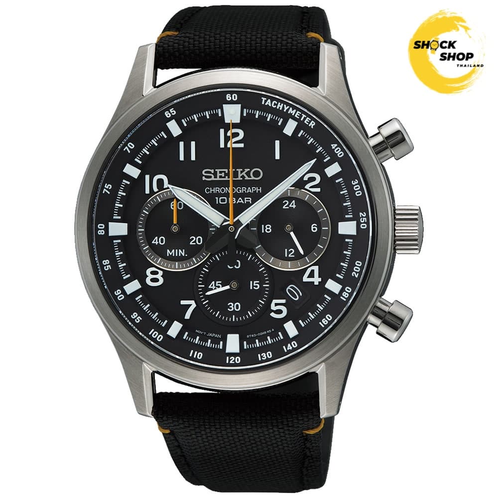 Seiko Seiko Quartz Chronograph Men's SSB449P 43mm Black Nylon มือสอง
