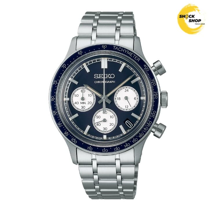Seiko Seiko Quartz Chronograph Racing Sports Men's SSB477P 38.7mm Blue มือสอง